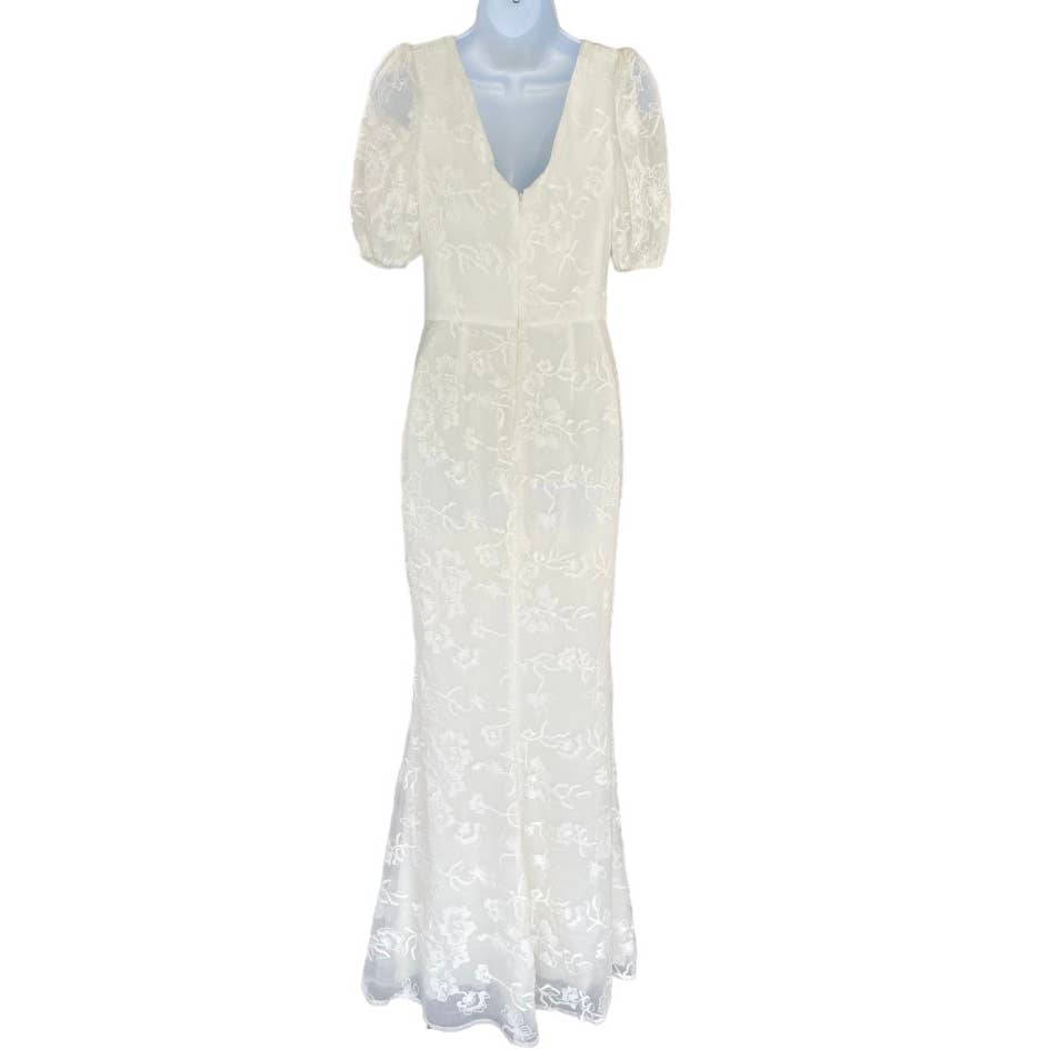 Dress The Population Off White Lace Trumpette Gown Dress Bohemian Festival S - Premium from Dress The Population - Just $129.0! Shop now at Finds For You