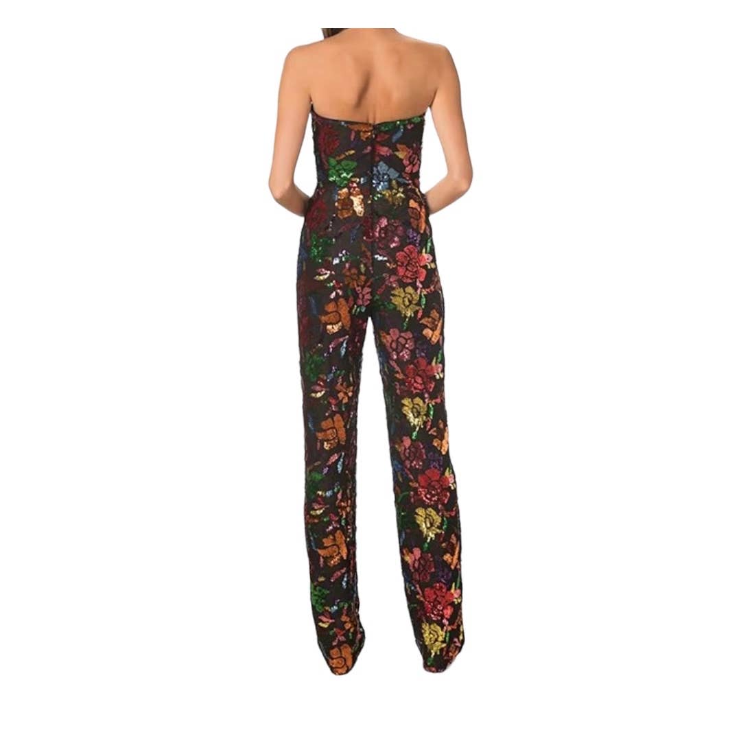 Dress The Population Preston Floral Sequin Strapless Sleeveless Jumpsuit Size XS New - Premium  from Dress The Population - Just $199.00! Shop now at Finds For You