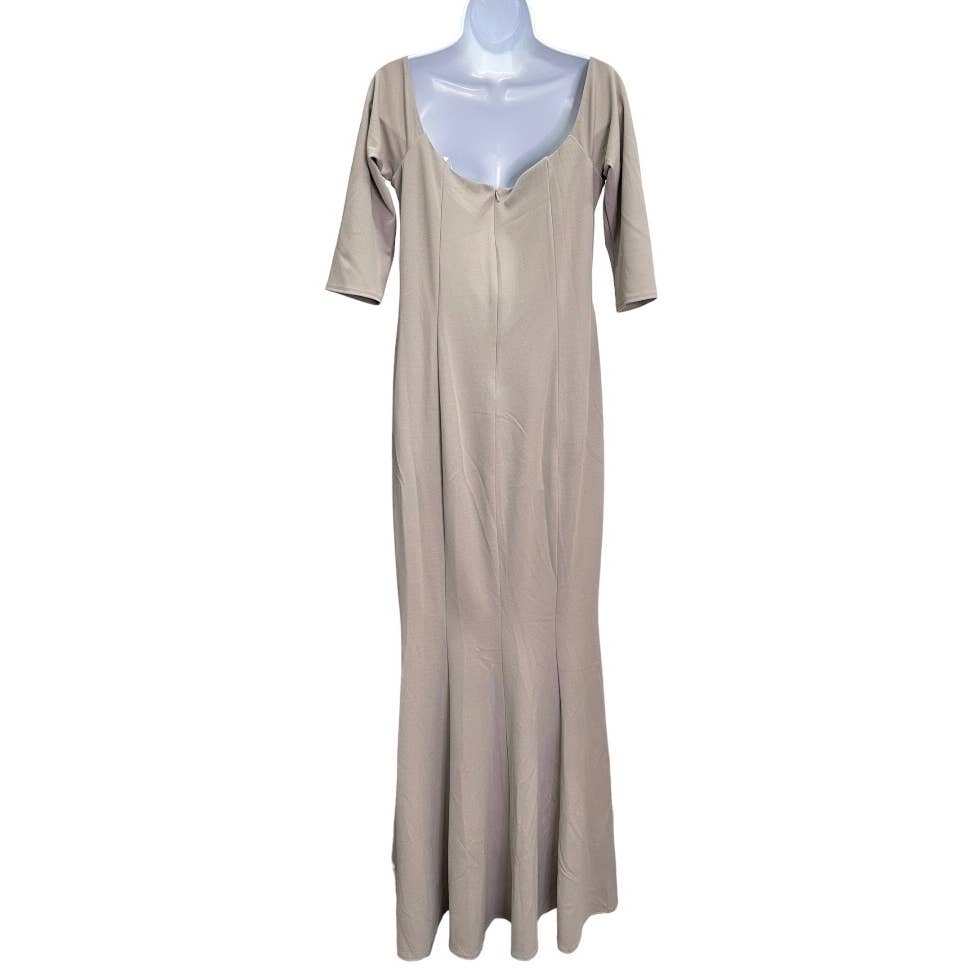 Katie May Revolve Brentwood Off The Shoulder Long Dress Gown Size 14 Gray Taupe New - Premium from Katie May - Just $139.0! Shop now at Finds For You