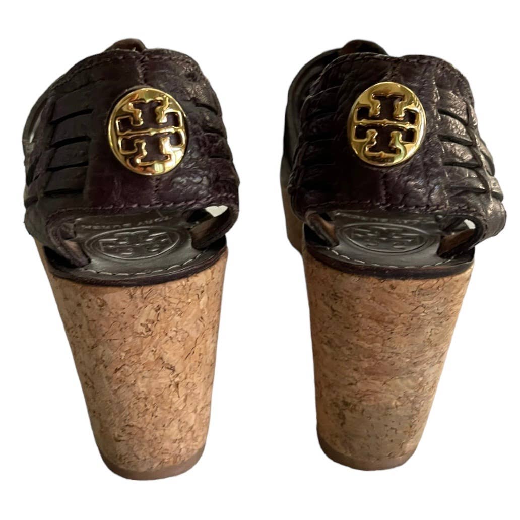 Tory Burch Kiliam Leather Woven Sandals Size 7.5 Brown - Premium from Tory Burch - Just $99.0! Shop now at Finds For You