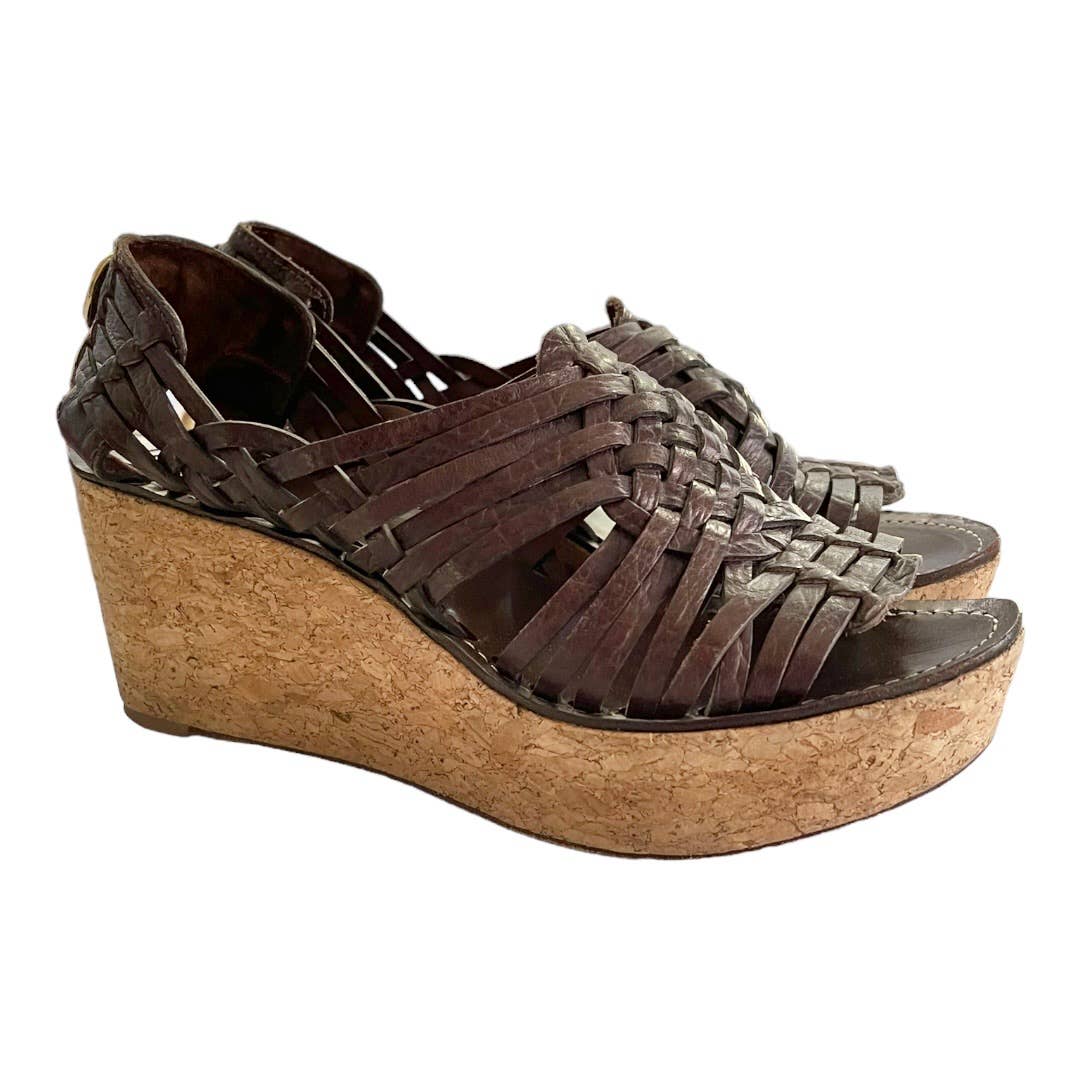 Tory Burch Kiliam Leather Woven Sandals Size 7.5 Brown - Premium from Tory Burch - Just $99.0! Shop now at Finds For You