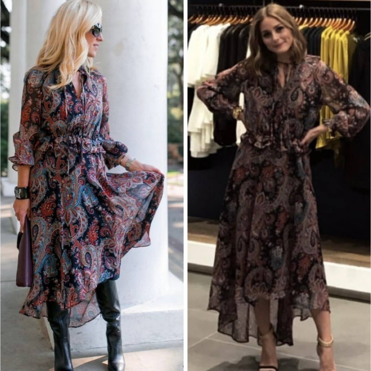 Banana Republic x Olivia Palermo High Low Paisley Silk Dress Size L - Premium from Banana Republic - Just $129.0! Shop now at Finds For You
