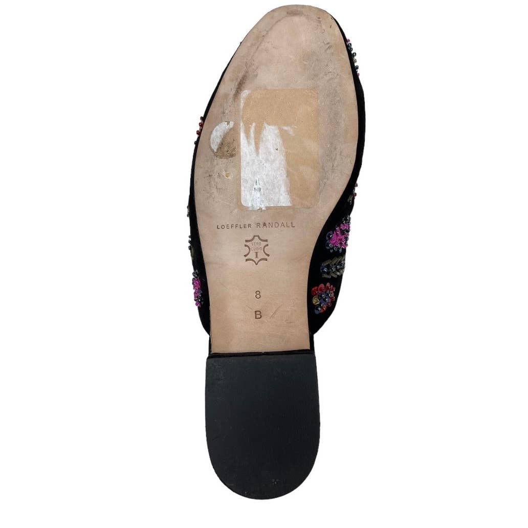 Loeffler Randall Quin Sequin Velvet Mules Flats Slides Shoes New 8 Black - Premium from Loeffler Randall - Just $132.00! Shop now at Finds For You