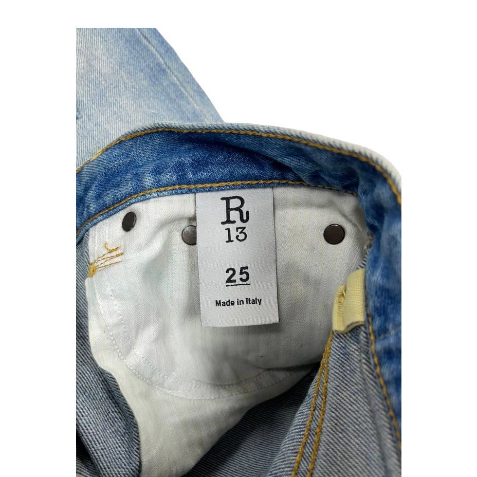 R13 Italy Classic Straight Distressed Jeans Denim Size 25 - Premium from R 13 - Just $199.0! Shop now at Finds For You