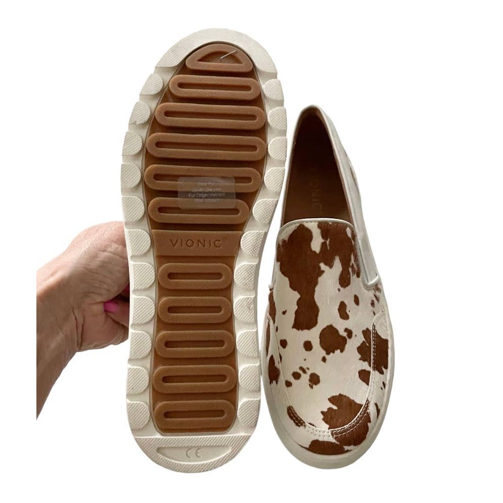 Vionic Cow Print Calf Hair Slip On Sneakers Size 9 New Arch Support - Premium from Vionic - Just $89.00! Shop now at Finds For You
