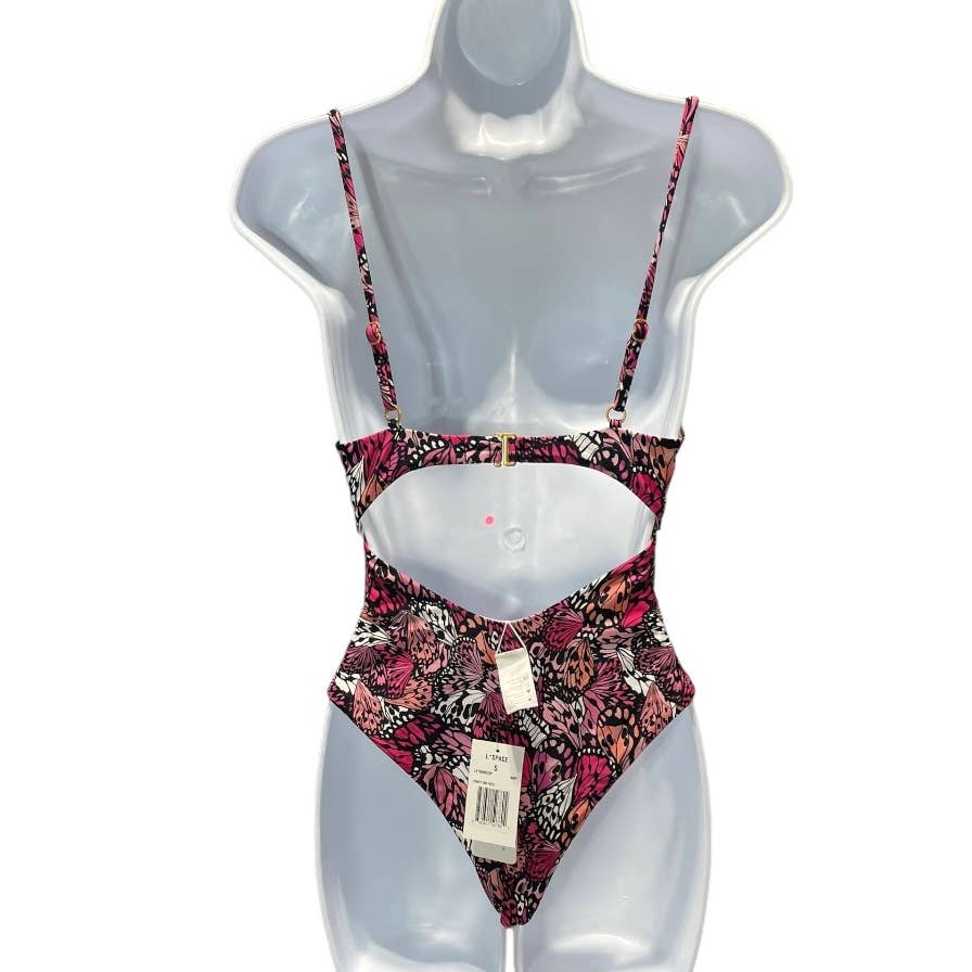 L’ Space Trinity Cut Out One Piece Swimsuit Bathing Suit Small Butterflies New - Premium from L*SPACE - Just $89.0! Shop now at Finds For You