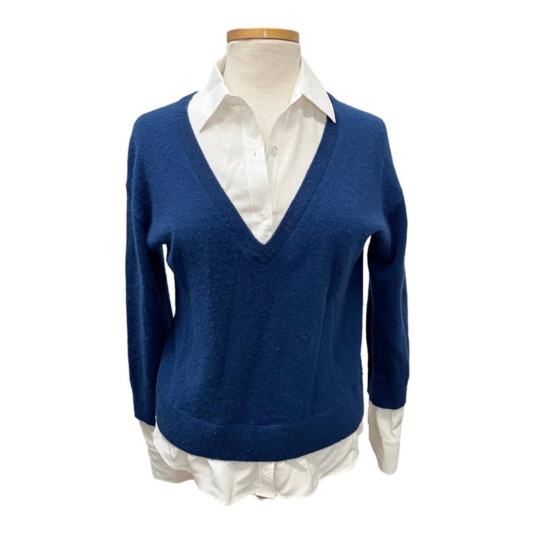 Veronica Beard Brami Mixed Media Wool Cashmere Sweater Top Size S - Premium from VERONICA BEARD - Just $199.0! Shop now at Finds For You