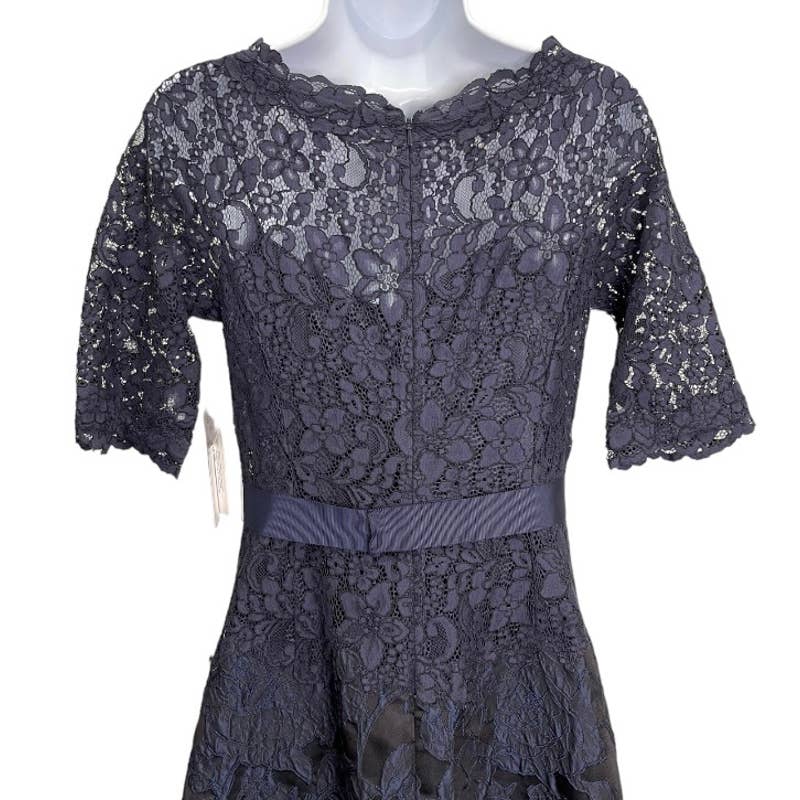 Teri John x Rickie Freeman Full Length Lace Gown Size 2 Navy New - Premium from Teri Jon - Just $468.0! Shop now at Finds For You
