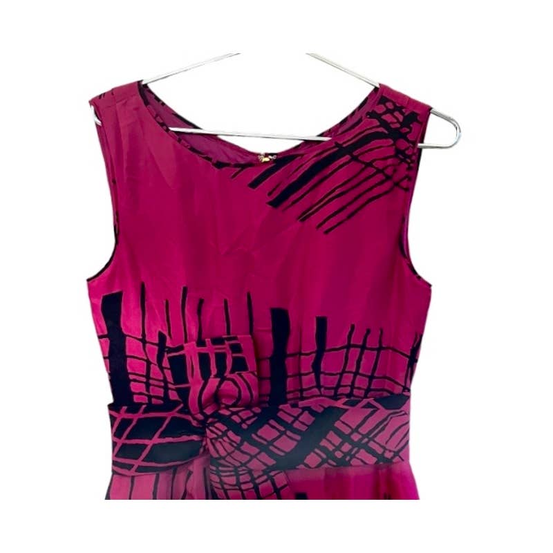 Kate Spade Abstracf Pink Black Bow Sleeveless Dress Size 4 - Premium from Kate Spade - Just $119.0! Shop now at Finds For You