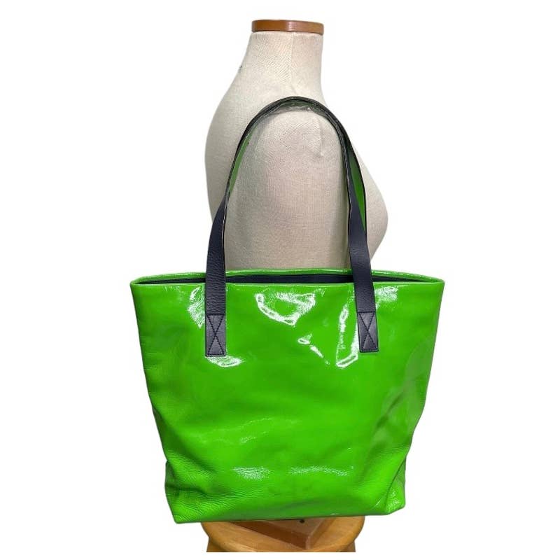 Kate Spade Zin Bon Shopper Patent Tote Handbag Purse Neon Green - Premium from Kate Spade - Just $89.0! Shop now at Finds For You