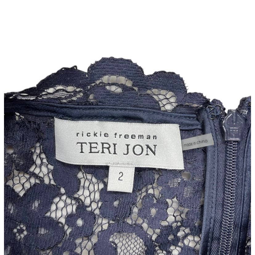 Teri John x Rickie Freeman Full Length Lace Gown Size 2 Navy New - Premium from Teri Jon - Just $468.0! Shop now at Finds For You
