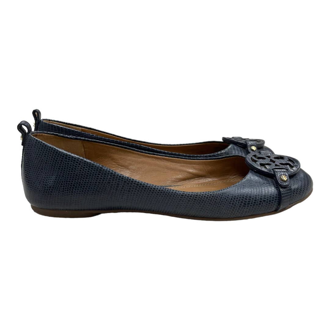 Tory Burch Mini Miller Ballet Flats Shoes Size 8.5 Navy Leather - Premium from Tory Burch - Just $149.0! Shop now at Finds For You