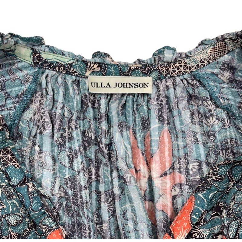 Ulla Johnson Cotton Blend Floral Flutter Dara Top Blouse Size 8 - Premium from Ulla Johnson - Just $139.0! Shop now at Finds For You