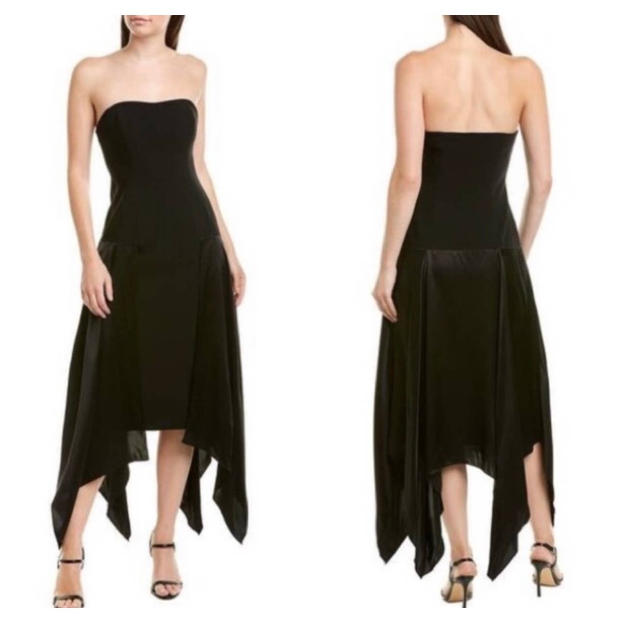 Cinq A Sept Elsa Strapless LBD Hankerchief Hem Size 6 Black New - Premium from cinq a sept - Just $159.0! Shop now at Finds For You