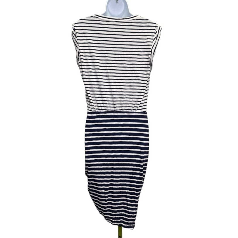 Veronica Beard Tamri Navy White Striped Ruched Dress Size M - Premium from VERONICA BEARD - Just $129.0! Shop now at Finds For You