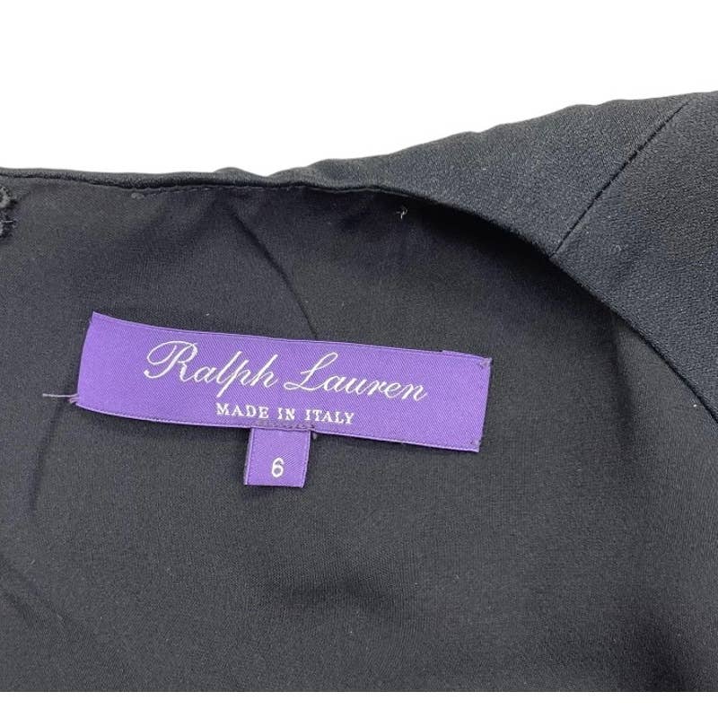 Ralph Lauren Purple Label Made in Italy Black Scalloped Sheath Dress 6 - Premium from Ralph Lauren Purple Label - Just $179.0! Shop now at Finds For You
