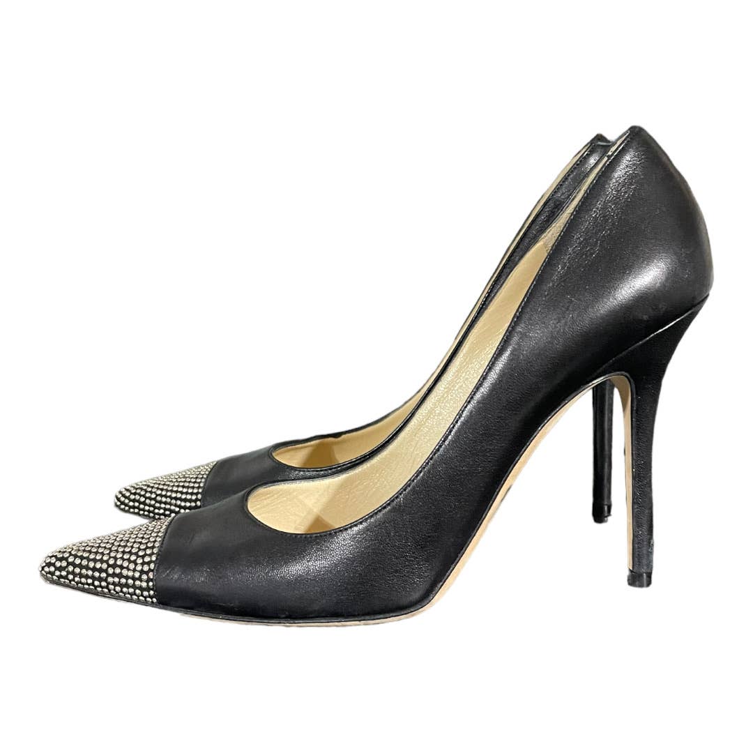 Jimmy Choo Amika Black Studded Cap Toe Pumps Heels Size 39 9 US Black - Premium from Jimmy Choo - Just $199.00! Shop now at Finds For You