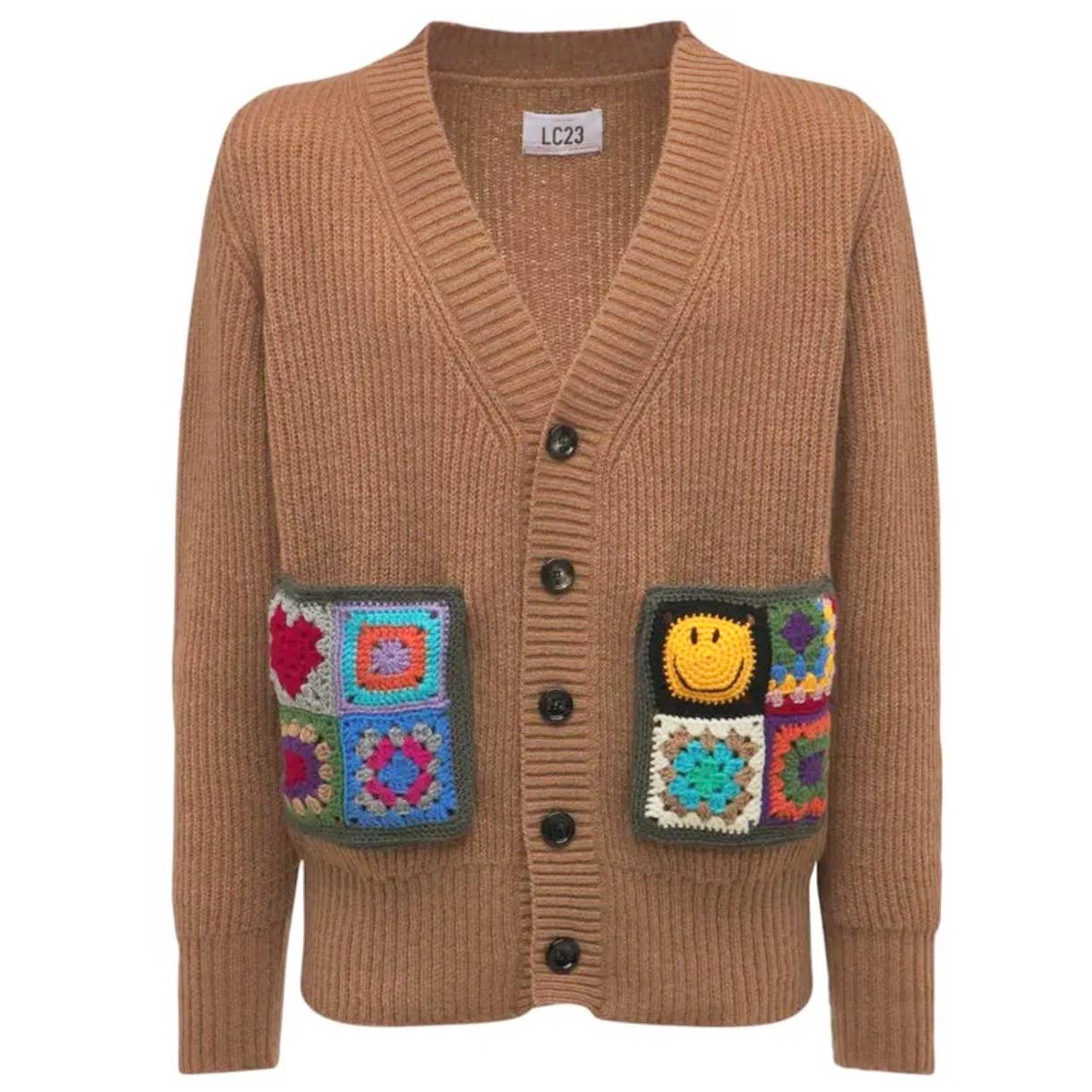 Urban Outfitters UO LC23 Crochet Pocket Cardigan Knit Made in Italy Size M - Premium from Urban Outfitters - Just $289.00! Shop now at Finds For You