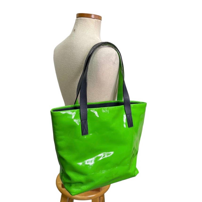 Kate Spade Zin Bon Shopper Patent Tote Handbag Purse Neon Green - Premium from Kate Spade - Just $89.0! Shop now at Finds For You