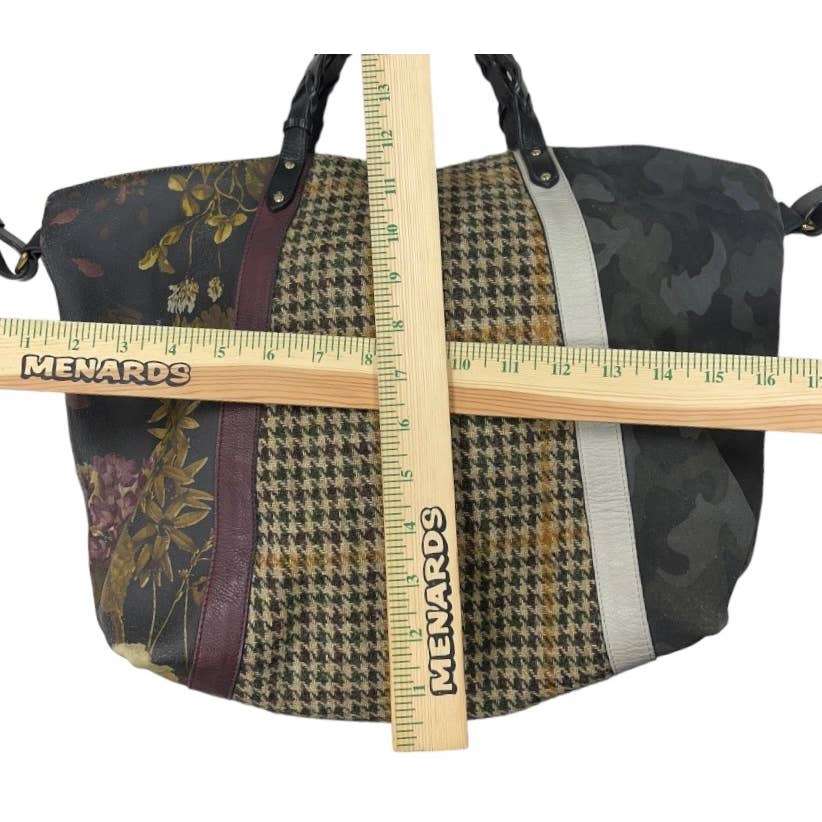 Kempton & Co Dylan Holdall Handbag Purse Harris Tweed Camo Black Peony - Premium from Kempton & Co. - Just $399.00! Shop now at Finds For You