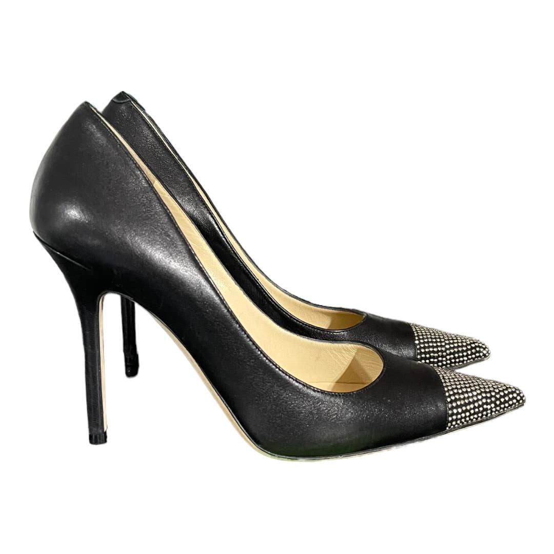 Jimmy Choo Amika Black Studded Cap Toe Pumps Heels Size 39 9 US Black - Premium from Jimmy Choo - Just $199.00! Shop now at Finds For You