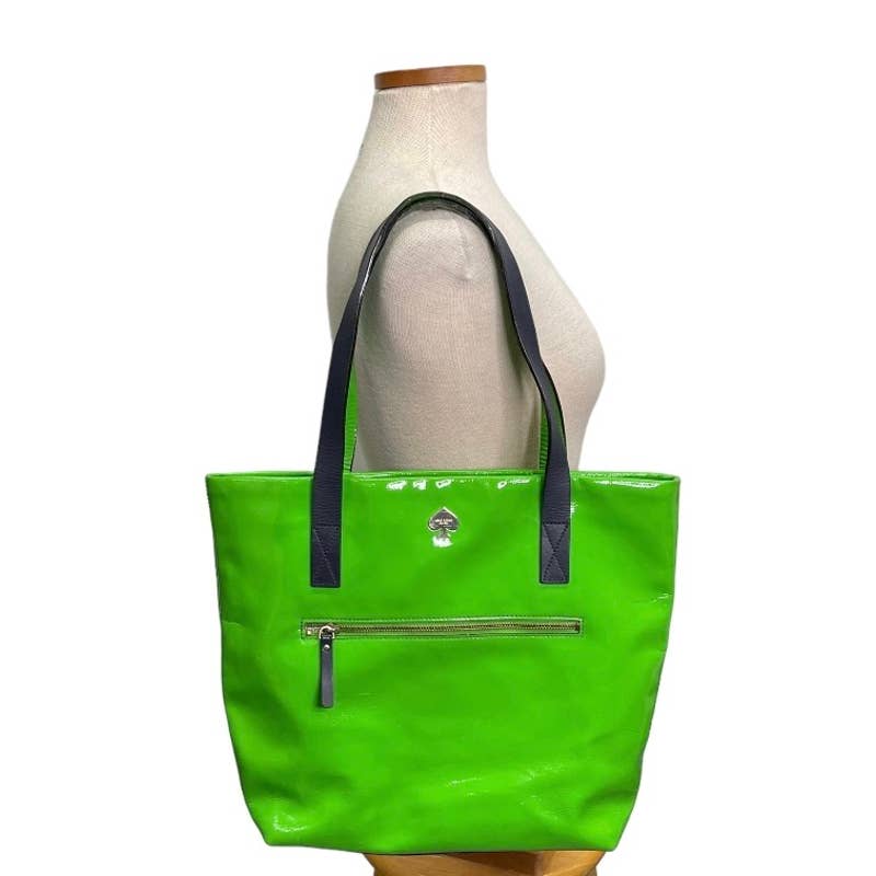 Kate Spade Zin Bon Shopper Patent Tote Handbag Purse Neon Green - Premium from Kate Spade - Just $89.0! Shop now at Finds For You