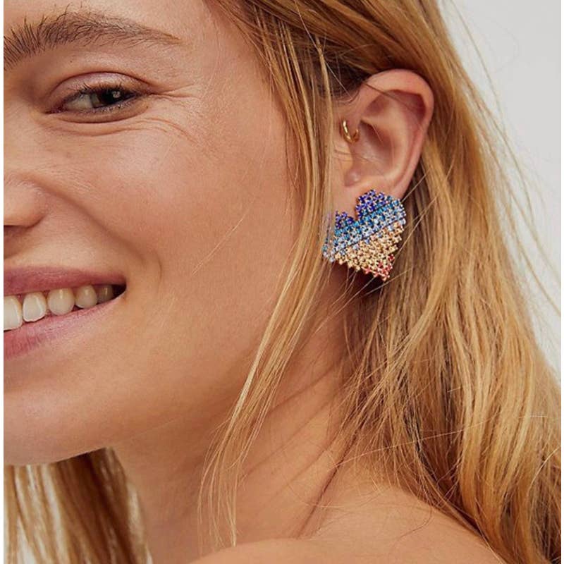 Anthropologie Arden Rainbow Heart Earrings New - Premium from Anthropologie - Just $45.0! Shop now at Finds For You