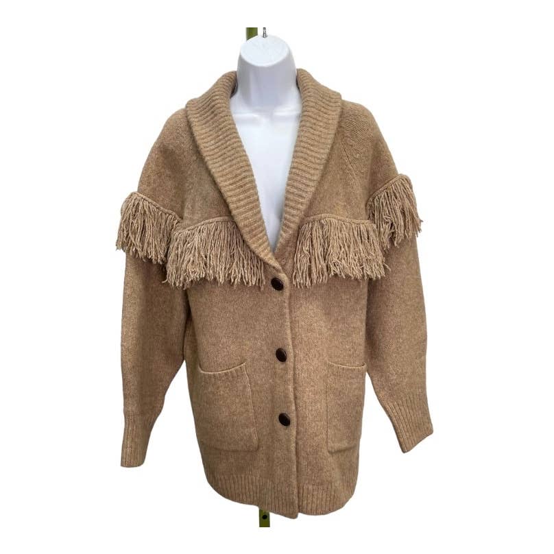 Anthropologie Saylor Janey Fringe Knit Button Front Cardigan Size Medium - Premium from Anthropologie - Just $149.0! Shop now at Finds For You