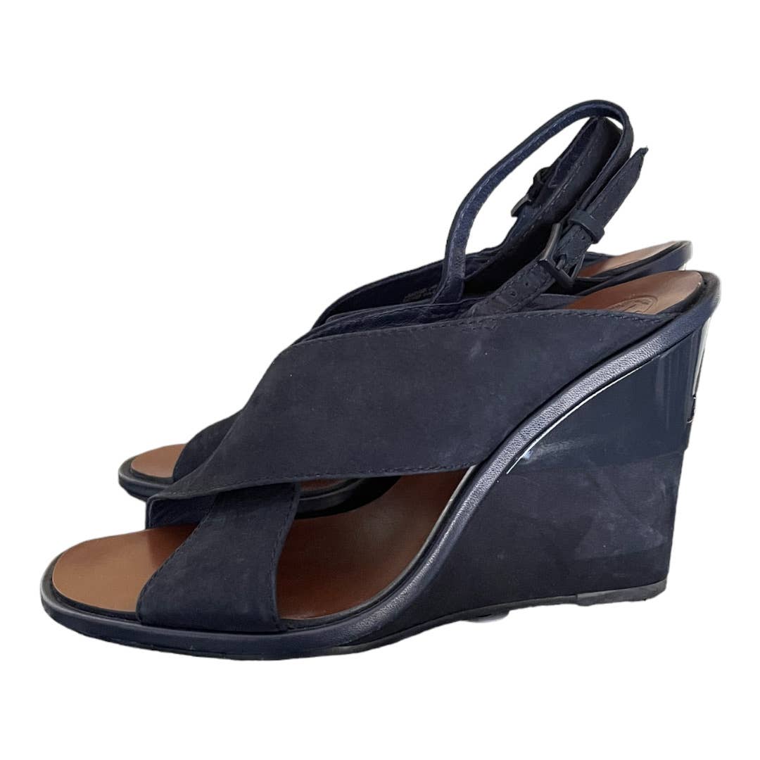 Tory Burch Gabrielle 100mm Wedge Heels Sandals Shoes Size 7.5 Blue - Premium from Tory Burch - Just $119.00! Shop now at Finds For You