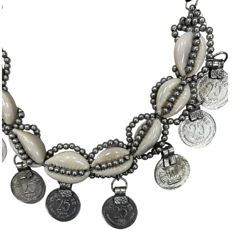 Free People Shell and Coin Dangle Choker Necklace Bohemian New - Premium from Free People - Just $59.0! Shop now at Finds For You