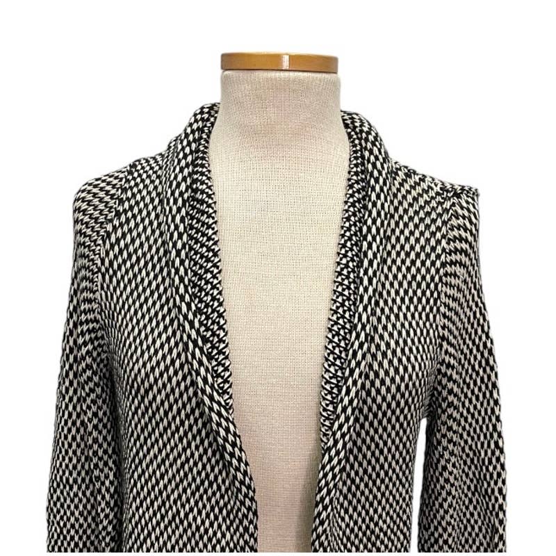 Wooden Ships Black White Knit Open Front Cardigan S/M - Premium from Wooden Ships - Just $39.0! Shop now at Finds For You