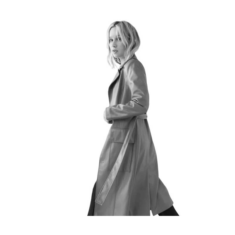 Urban Outfitters Ryan Faux Leather Trench Coat Off White Size M New - Premium from Urban Outfitters - Just $129.0! Shop now at Finds For You