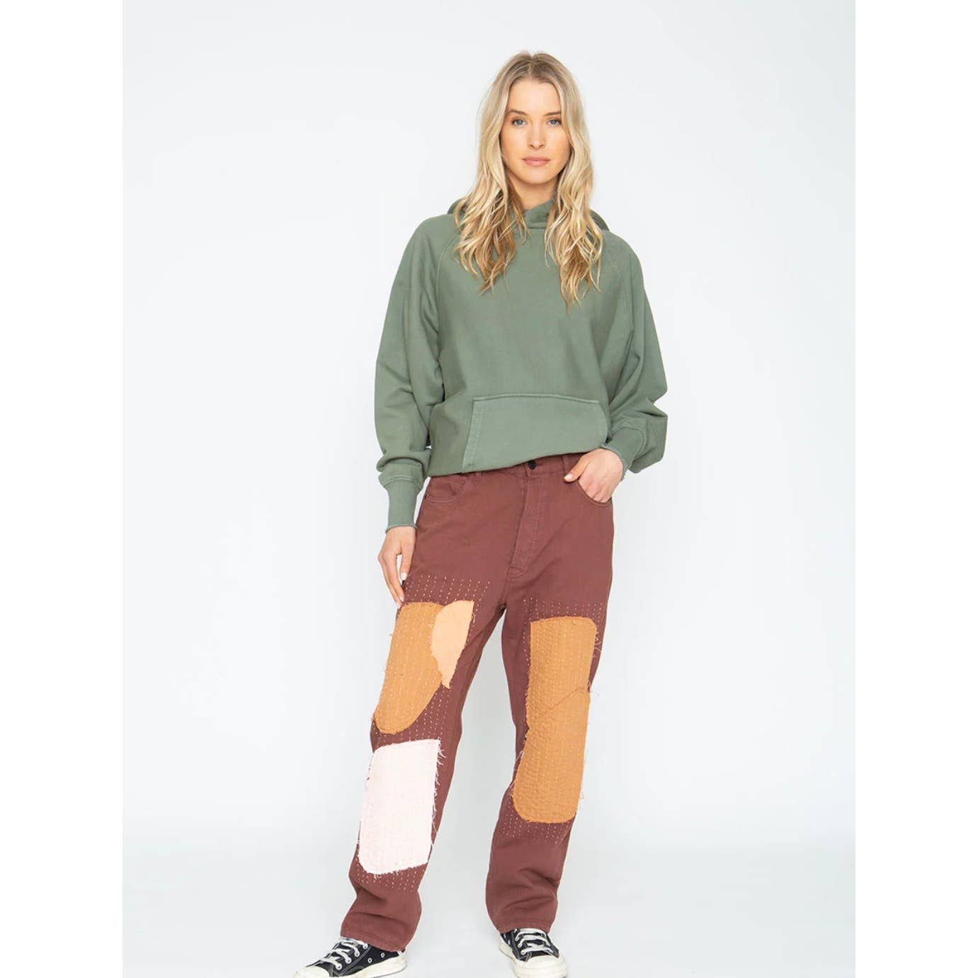 Free People x Sandrine Rose Patchwork Pants Size 26 Brown New - Premium from Free People - Just $99.0! Shop now at Finds For You