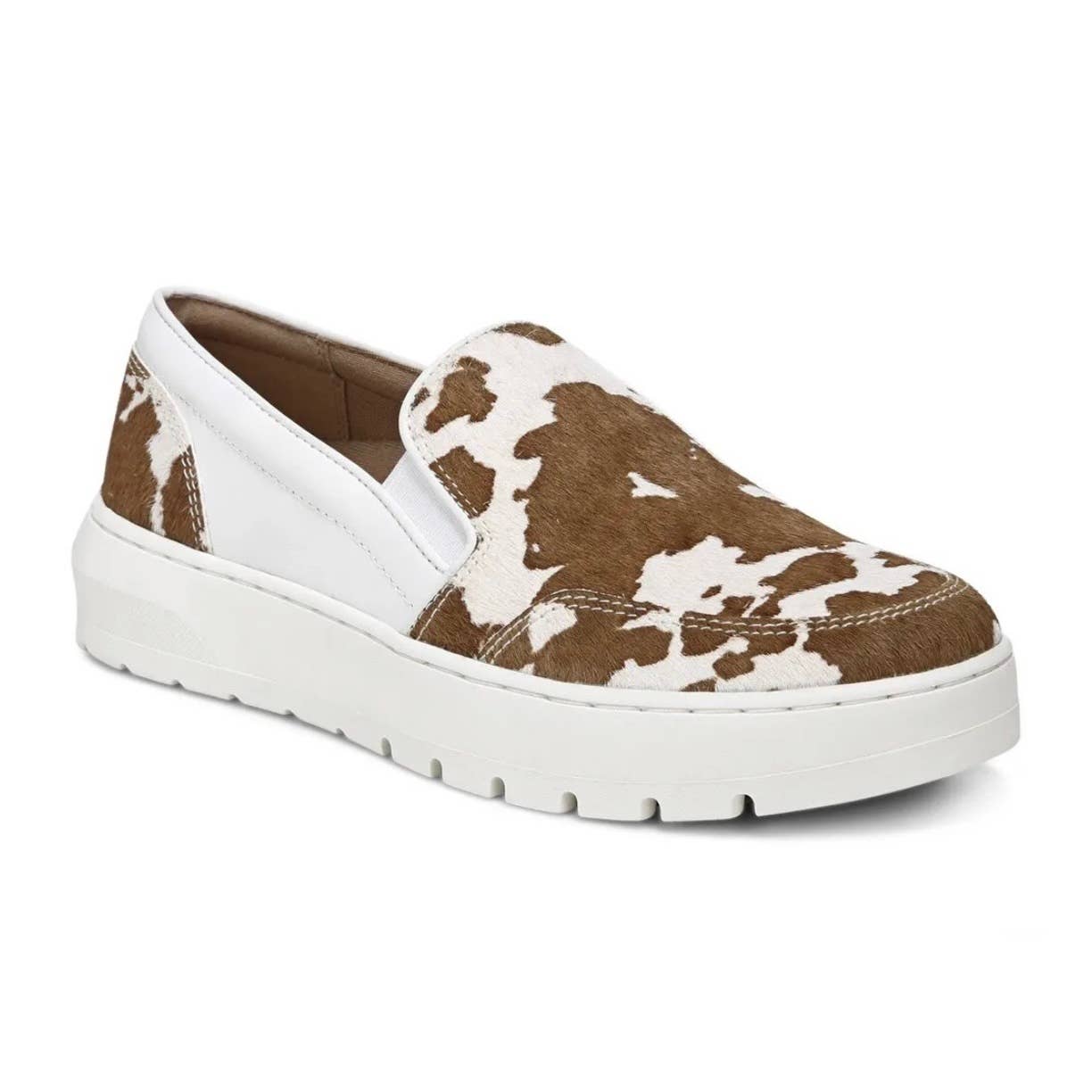 Vionic Cow Print Calf Hair Slip On Sneakers Size 9 New Arch Support - Premium from Vionic - Just $89.00! Shop now at Finds For You