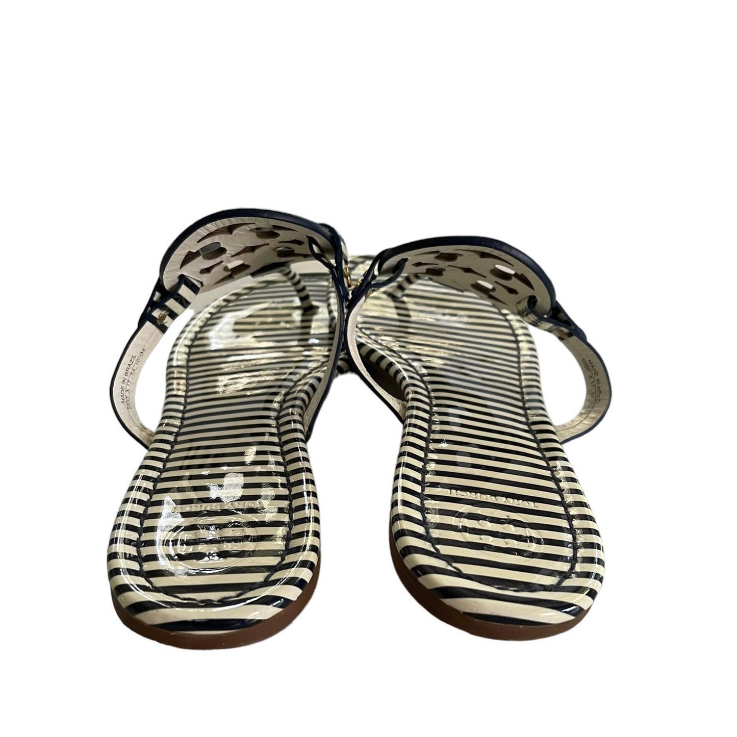 Tory Burch Striped Miller Sandals Flip Flops Thong Size 10.5 - Premium from Tory Burch - Just $175.0! Shop now at Finds For You