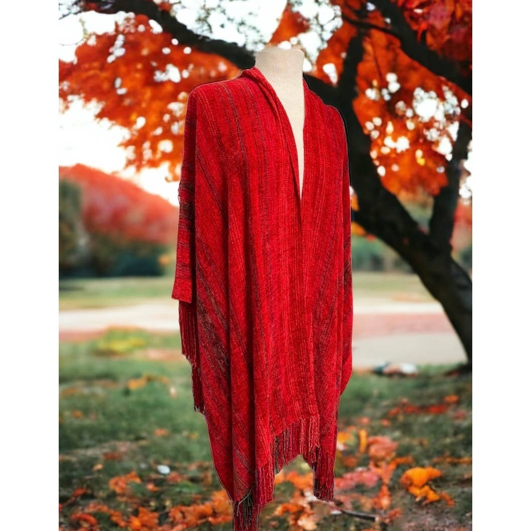Lore Wills Handwoven Oversized Fringe Chenille Shawl New Mexico Artisan New - Premium from Lorne Wills - Just $126.0! Shop now at Finds For You