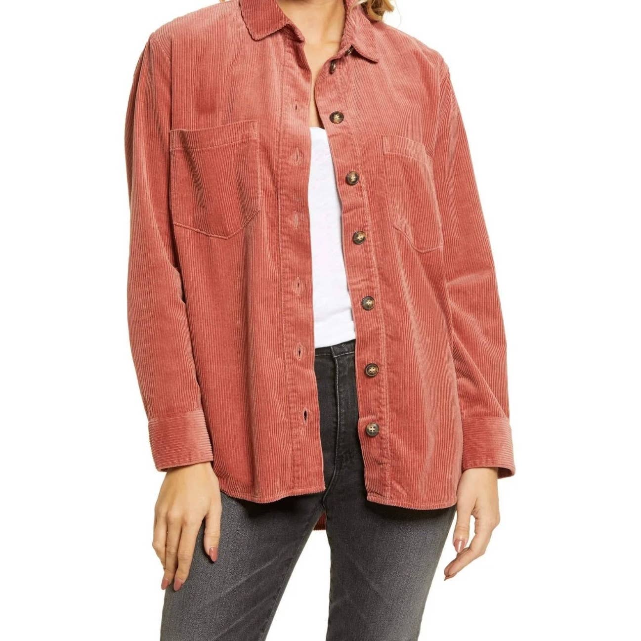 Madewell Sunday Corduroy Button Front Shirt Size M Pink New - Premium from Madewell - Just $68.00! Shop now at Finds For You