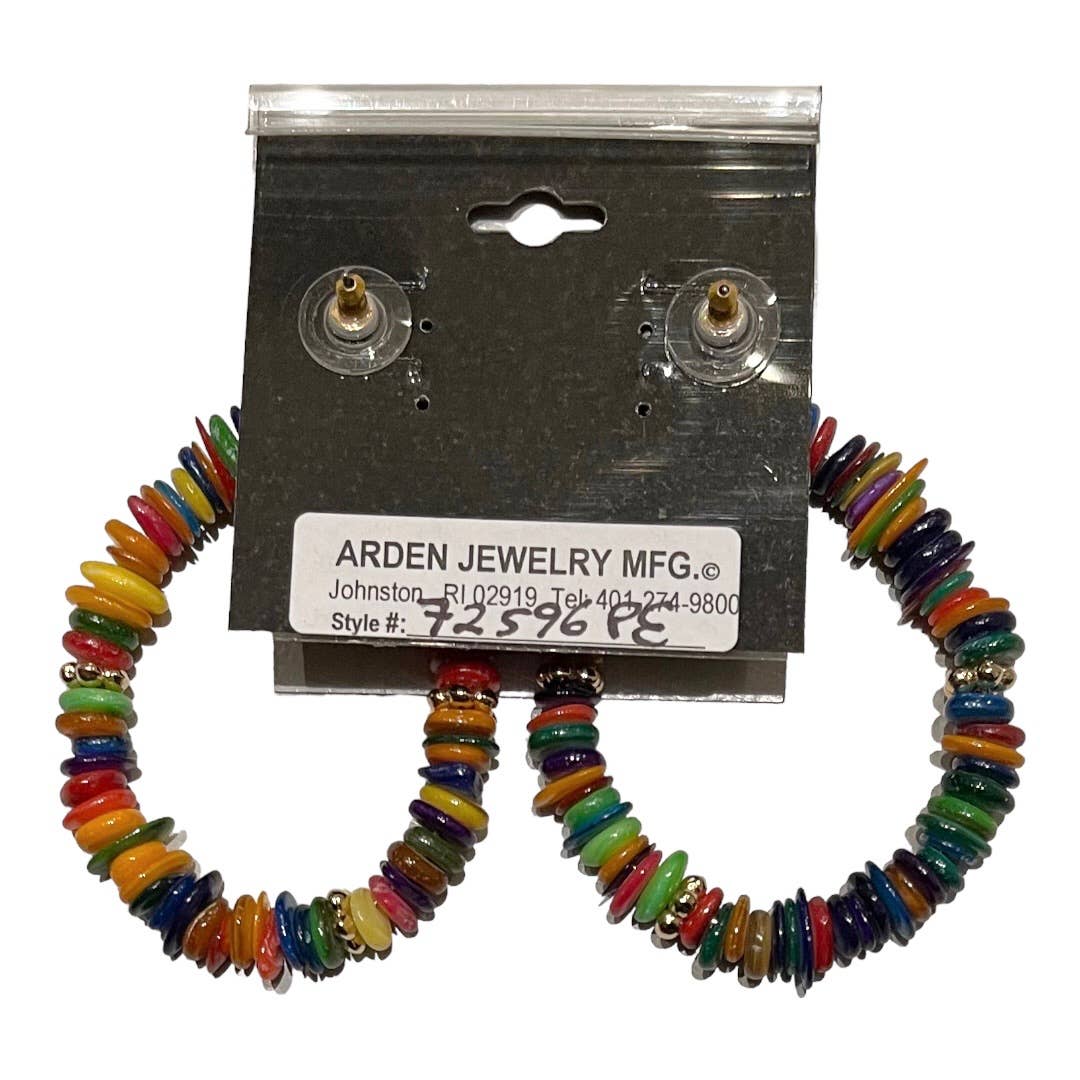 Anthropologie Arden Rainbow Disc Earrings Jewelry Bohemian Hoop New - Premium from Anthropologie - Just $48.00! Shop now at Finds For You