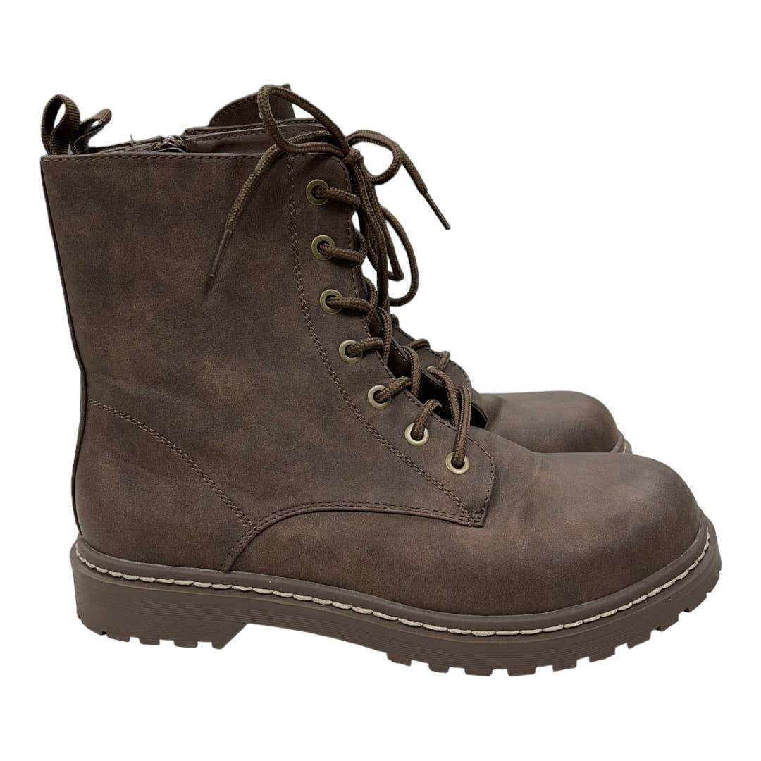 Torrid Stevie Lace Up Combat Boots Vegan Size 11 Brown - Premium from Torrid - Just $65.0! Shop now at Finds For You