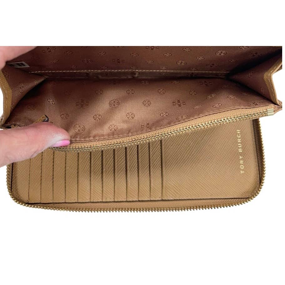 Tory Burch Robinson Continental Long Leather Wallet Camel - Premium from Tory Burch - Just $159.00! Shop now at Finds For You