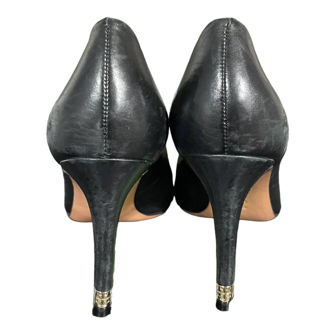 Tory Burch Round Toe Leather Pumps Heels Shoes Size 9 Gold Logo - Premium from Tory Burch - Just $119.00! Shop now at Finds For You