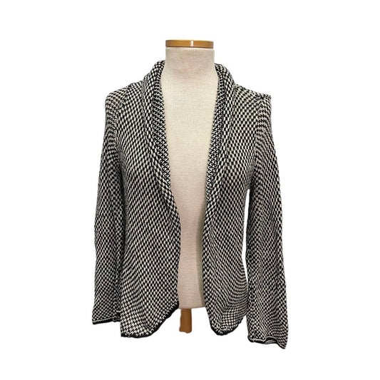 Wooden Ships Black White Knit Open Front Cardigan S/M - Premium  from Wooden Ships - Just $39.0! Shop now at Finds For You
