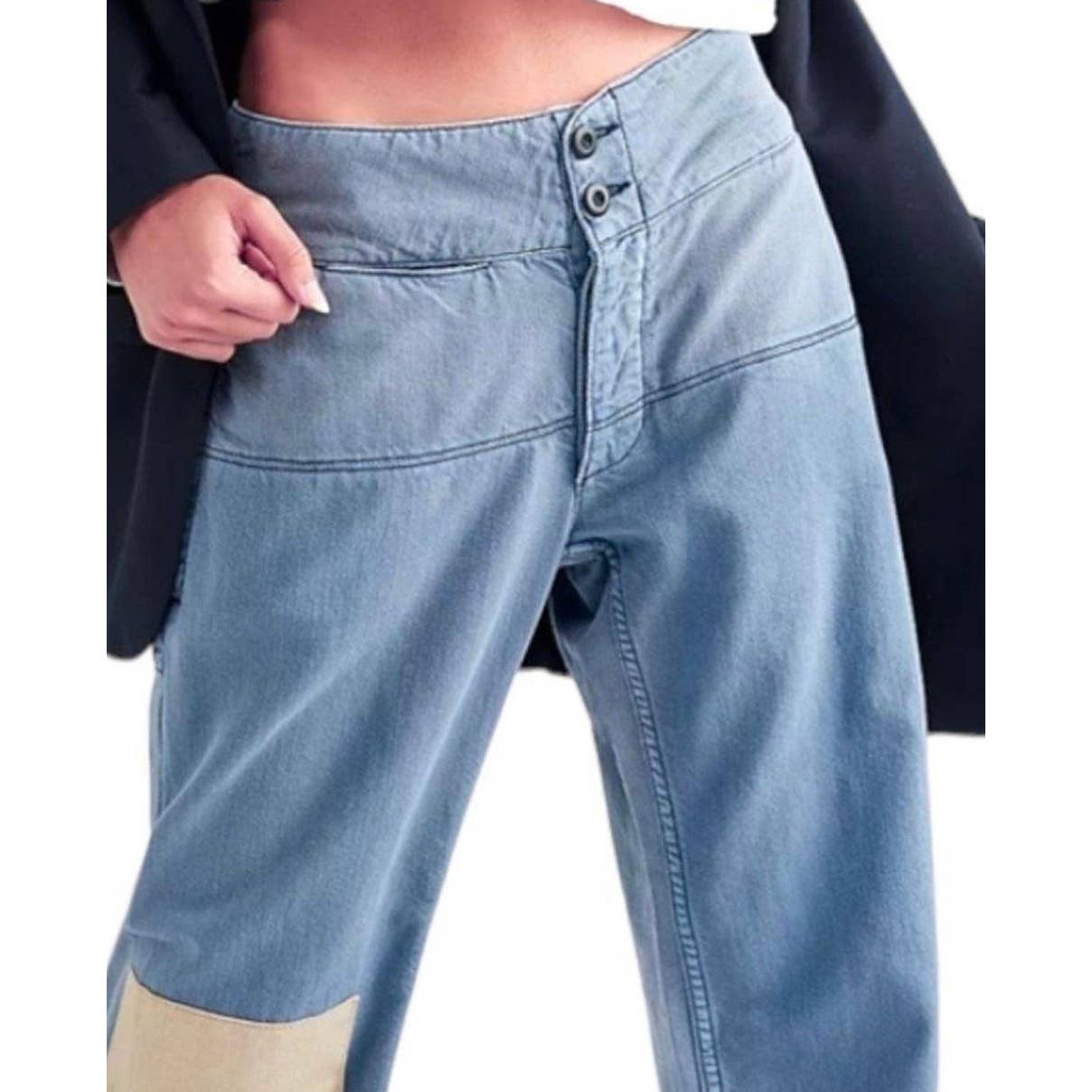 Free People x Sandrine Rose French Worker Patchwork Pants Size 25 - Premium from Free People - Just $129.0! Shop now at Finds For You