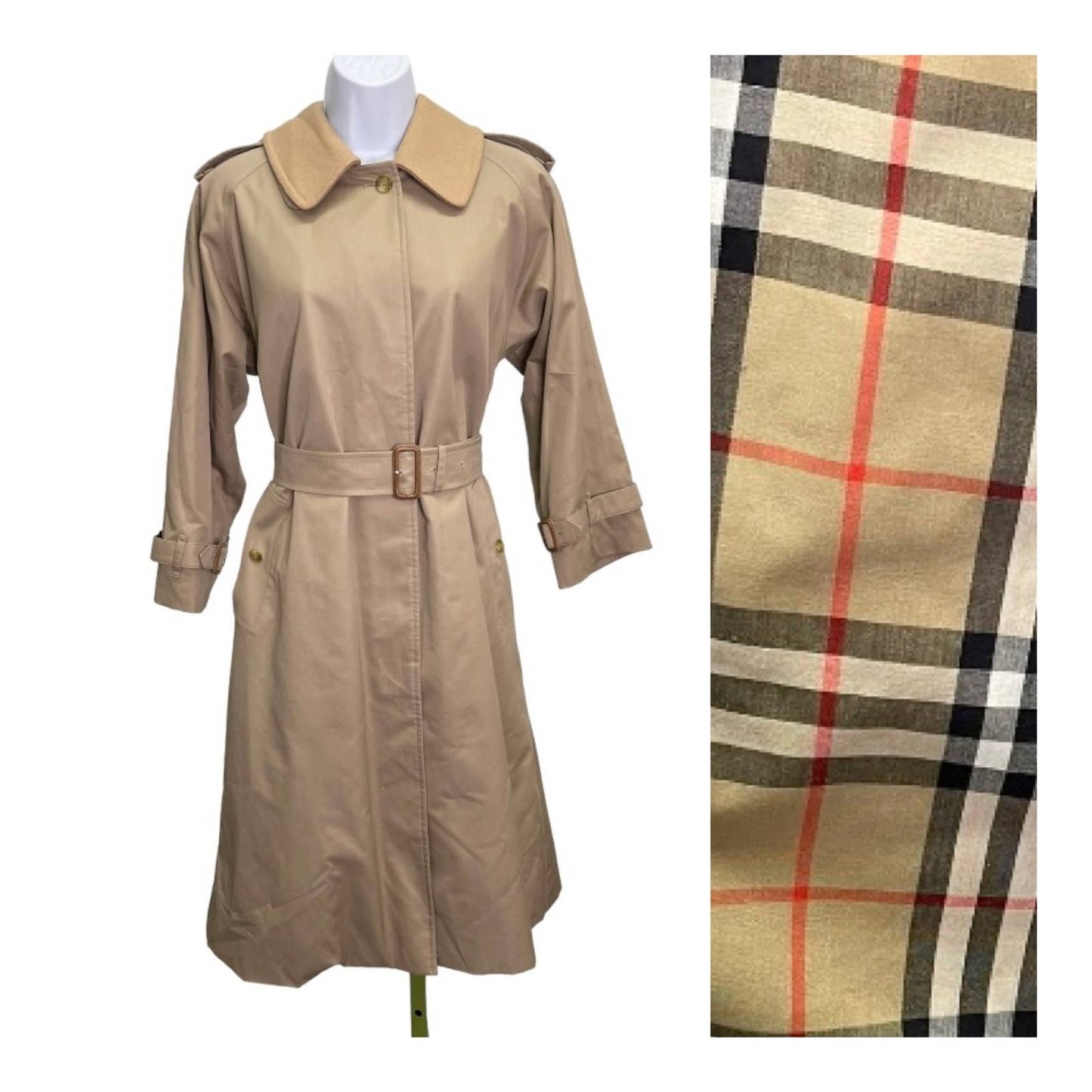 Vintage Burberry Nova Check w Wool Liner Trench Coat Jacket Size 8 Petite - Premium from Burberry London - Just $695.0! Shop now at Finds For You