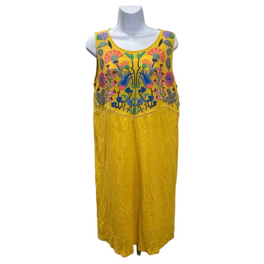 Sundance Sintra Dreams Embroidered Chemise Dress Linen Size M - Premium from Sundance - Just $59.0! Shop now at Finds For You