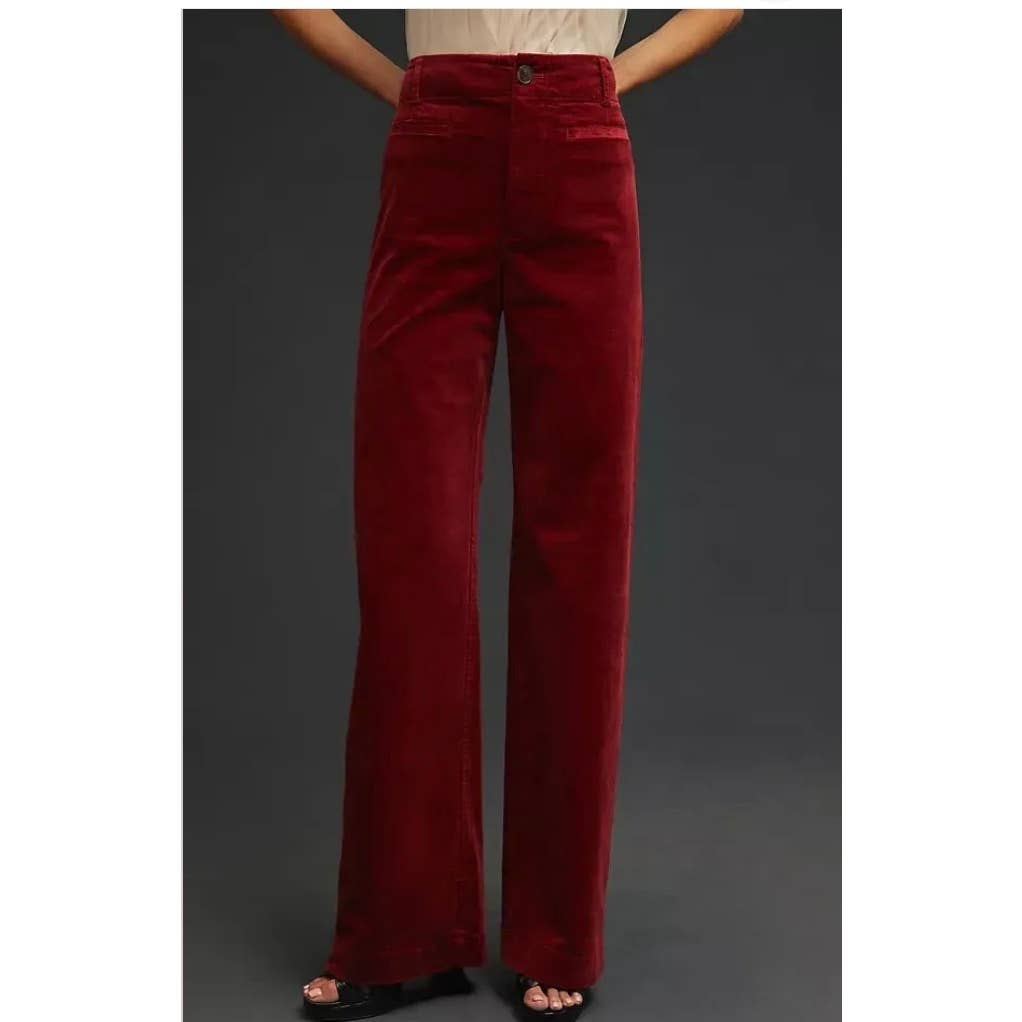 Anthropologie Maeve Colette Corduroy Pants Size 29 Red New - Premium from Anthropologie - Just $145.0! Shop now at Finds For You