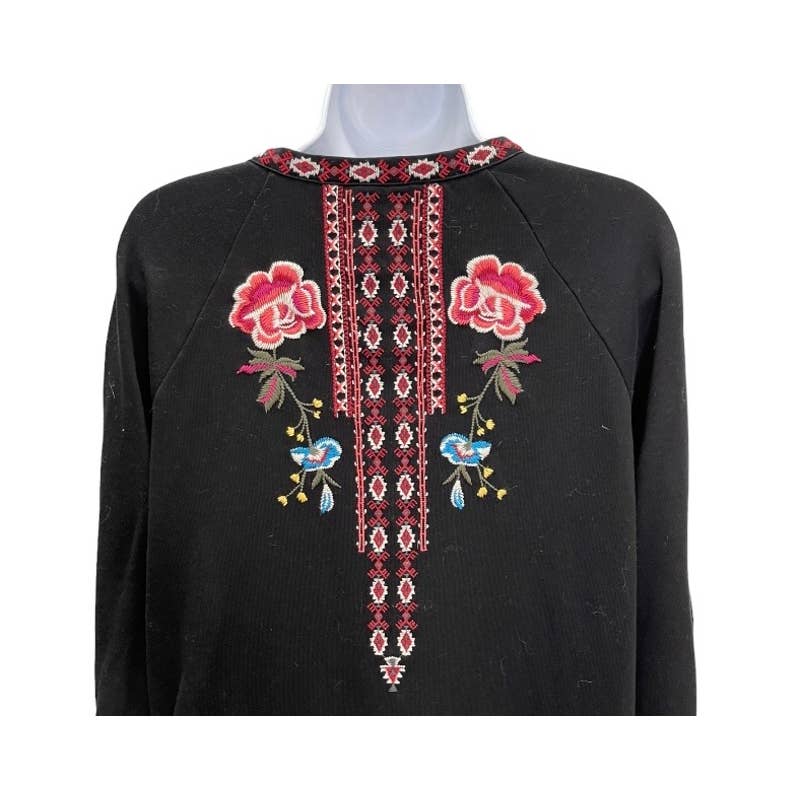 Driftwood Matea Embroidered Dress Tunic Size M Black - Premium from Driftwood - Just $79.0! Shop now at Finds For You