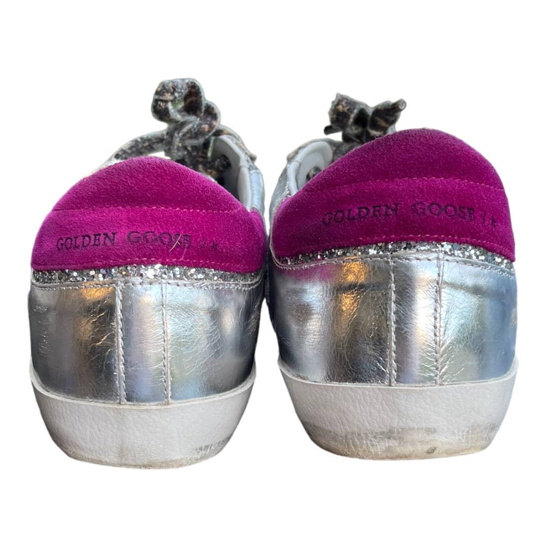 Golden Goose Super Star Low Top Leather Sneakers Silver Shoes Size 41 - Premium from Golden Goose - Just $459.00! Shop now at Finds For You