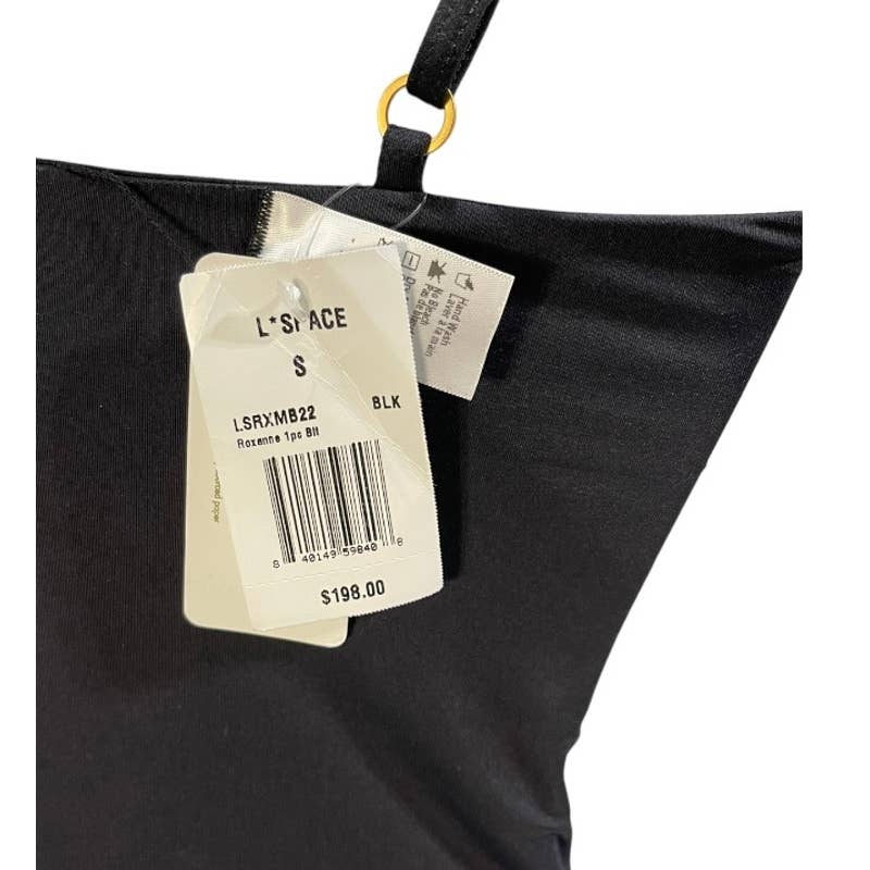 L*SPACE Revolve Roxanne One Piece Bitsy Cut Swimsuit Bathing Suit S Black New - Premium from L*SPACE - Just $99.0! Shop now at Finds For You