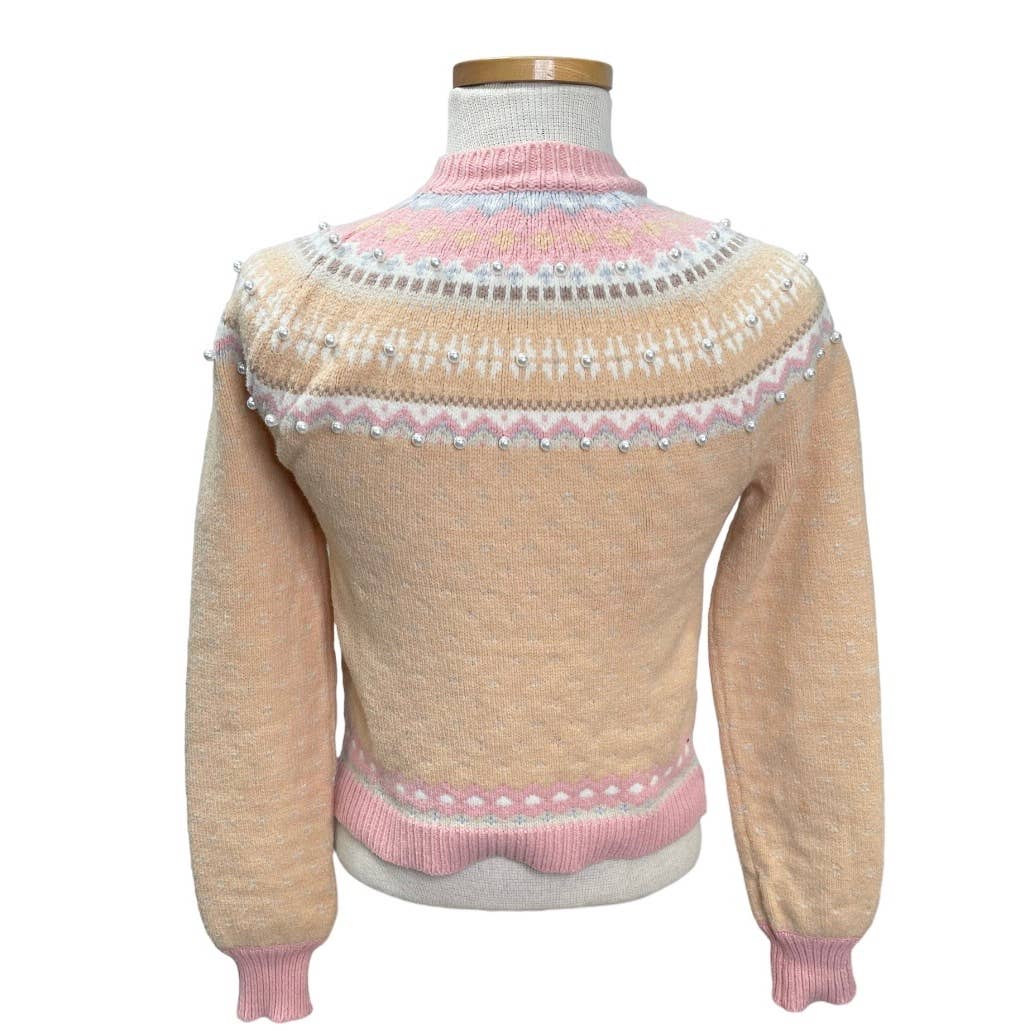 LOVESHACKFANCY Crawley Jacquard Pullover Sweater Knit Crewneck Size XS - Premium from LoveShackFancy - Just $179.0! Shop now at Finds For You